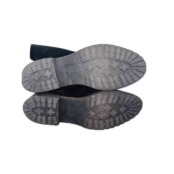 Franco Sarto Black Leather Suede Tall Riding Boots 10 Quiet Luxury Boho Cottage - Picture 14 of 15